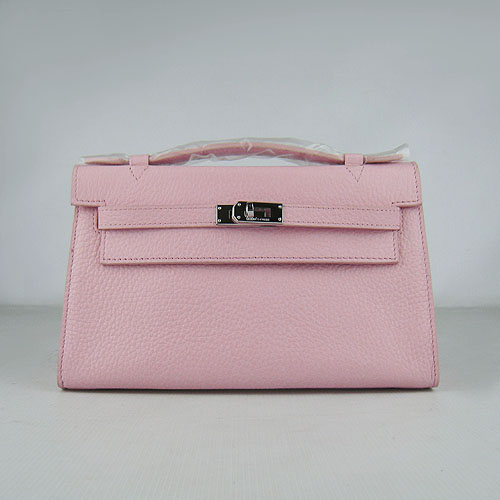 AAA Hermes Kelly 22 CM France Leather Handbag Pink H008 On Sale